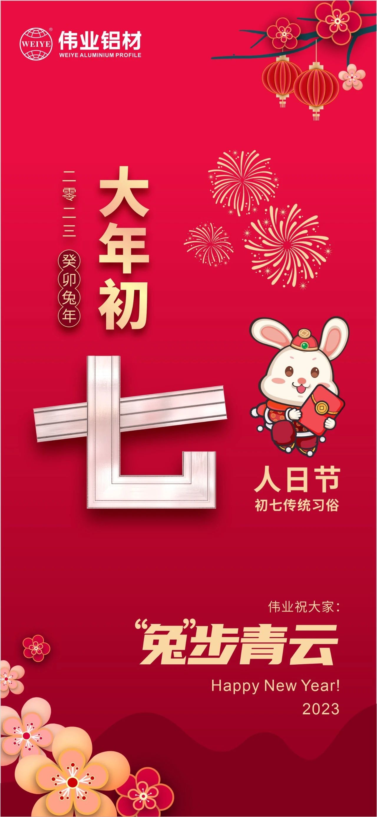 大年初七·人日節(jié)｜偉業(yè)祝您“兔”步青云！